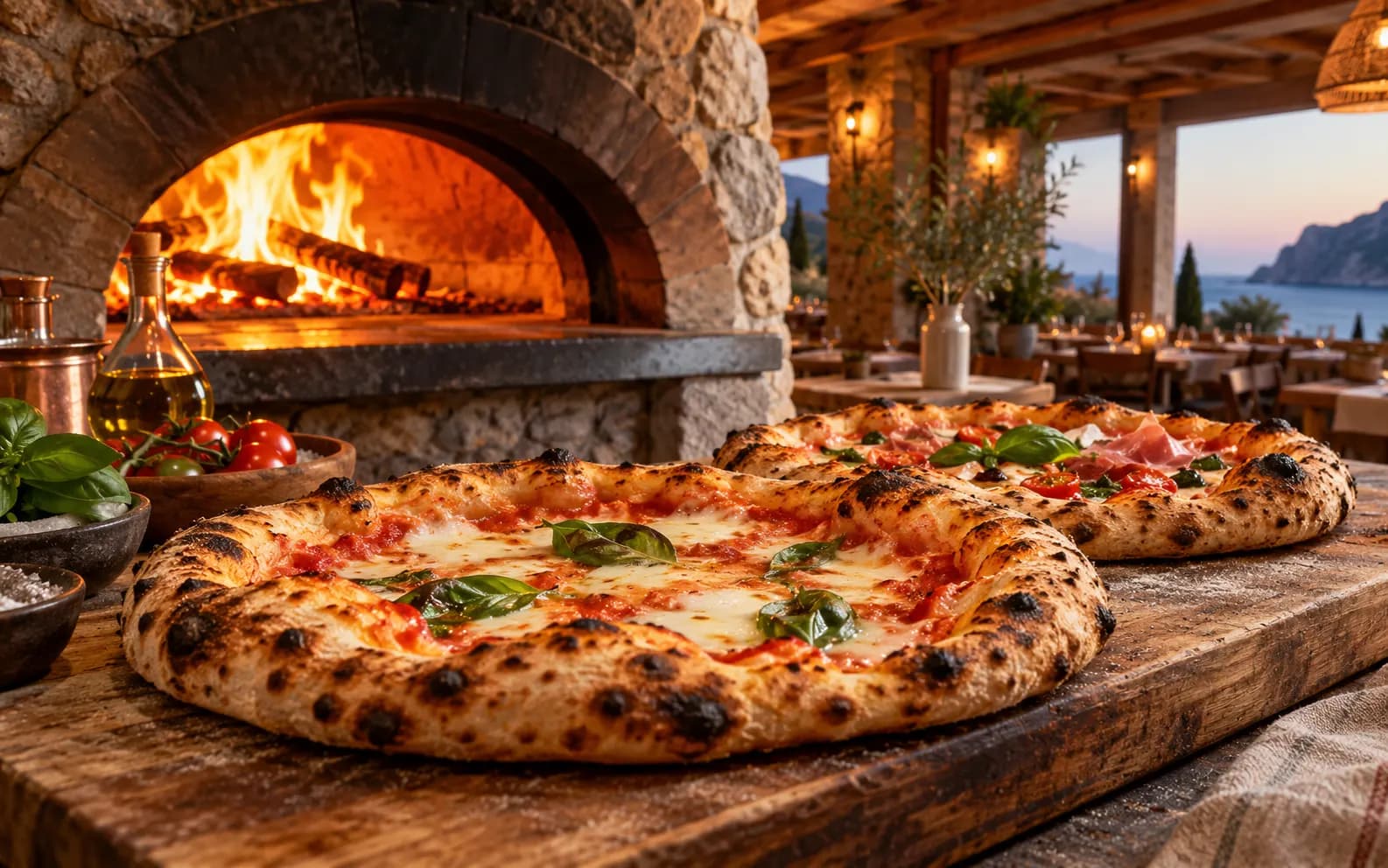 Pizza from the stone oven