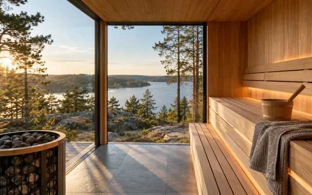 Sauna – Familienvilla mit Seeblick