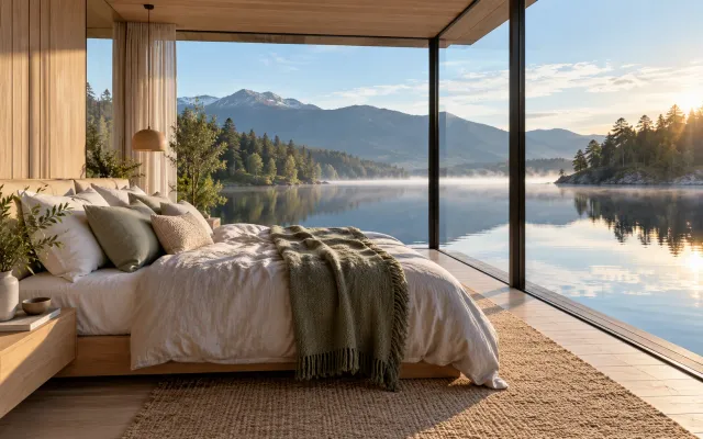 Schlafzimmer – Schwimmende Lodge
