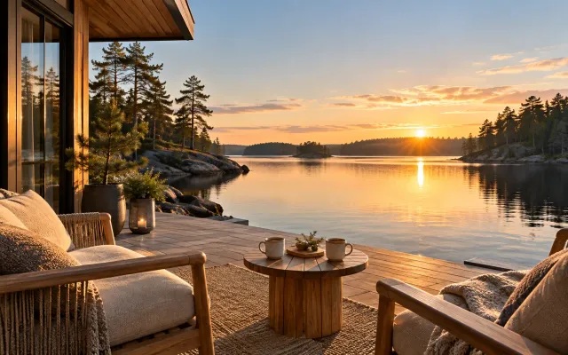 Terrasse am Wasser – Schwimmende Lodge